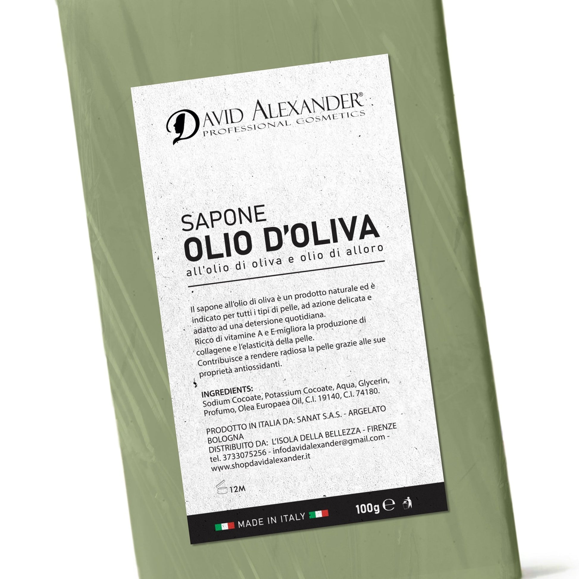 SAPONE VEGETALE ALL'OLIO DI OLIVA - david alexander professional cosmetics